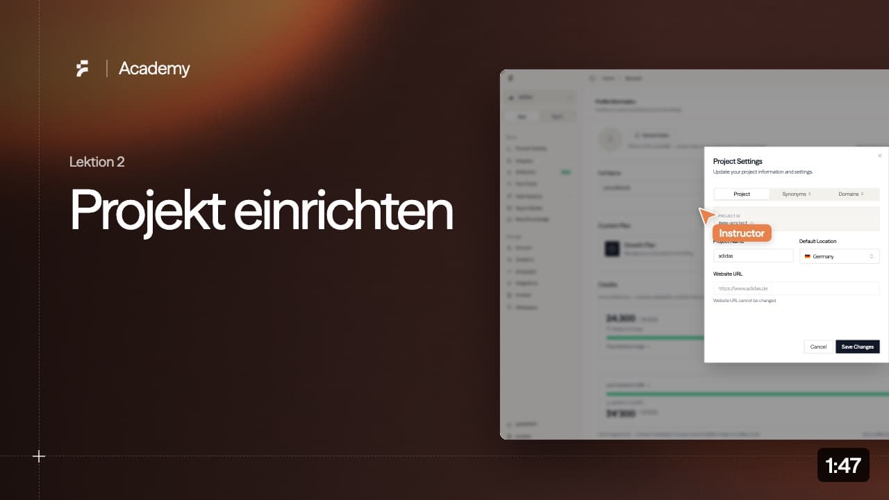 Lektion 2: Projekt einrichten
