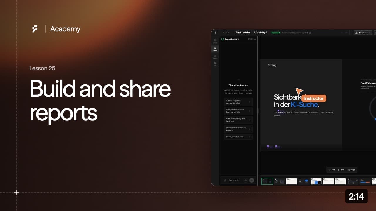 Lesson 25: Build and share reports